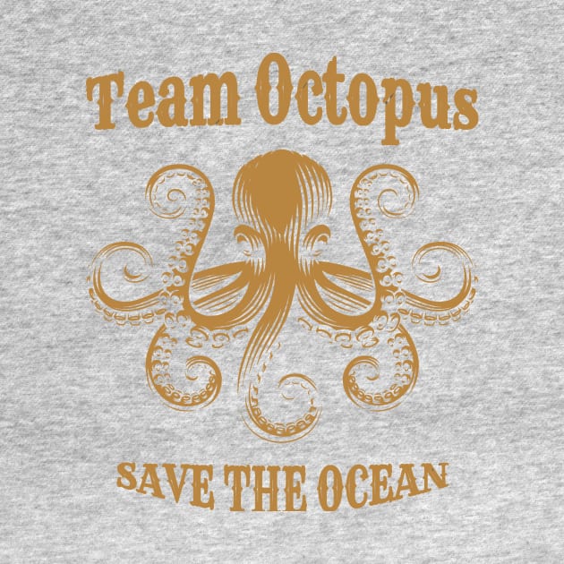 Team Octopus - Save the Ocean, Vintage Steampunk by Unelmoija